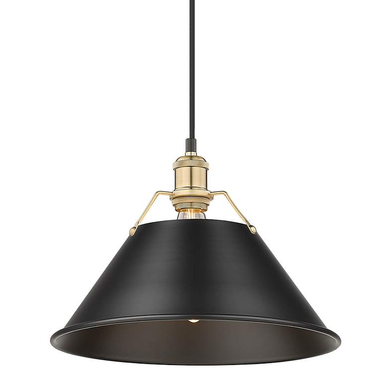 Image 3 Orwell 14"W Brushed Champagne Bronze and Black Pendant Light more views