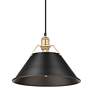 3_Orwell 14"W Brushed Champagne Bronze and Black Pendant Light more views