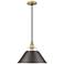 Orwell 14"W Champagne Bronze w/ Rubbed Bronze Pendant Light