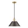 2_Orwell 14"W Champagne Bronze w/ Rubbed Bronze Pendant Light more views