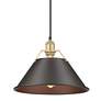 3_Orwell 14"W Champagne Bronze w/ Rubbed Bronze Pendant Light more views