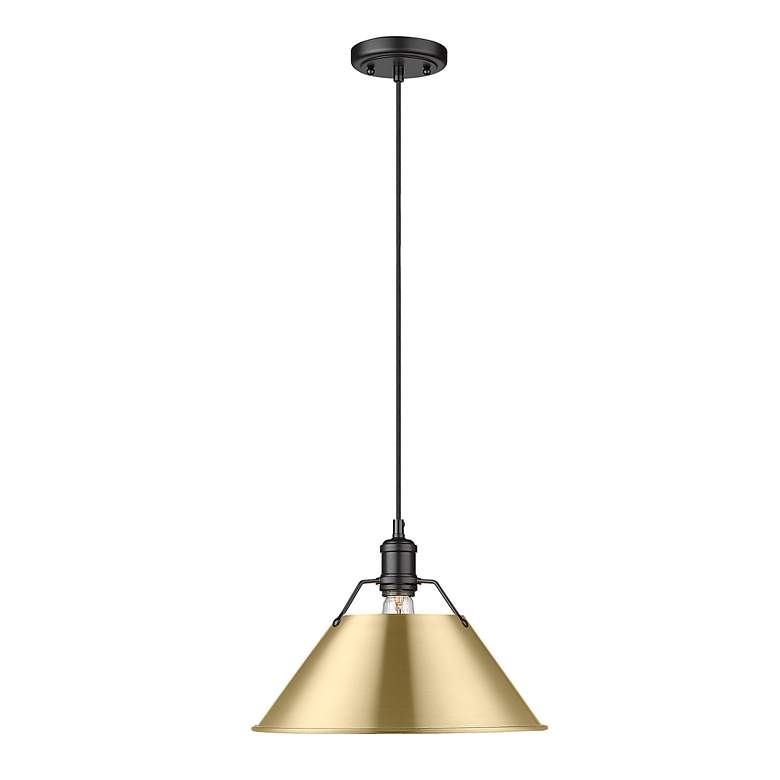 Image 2 Orwell 14"W Matte Black Champagne Bronze Pendant Light more views