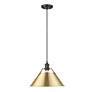 2_Orwell 14"W Matte Black Champagne Bronze Pendant Light more views
