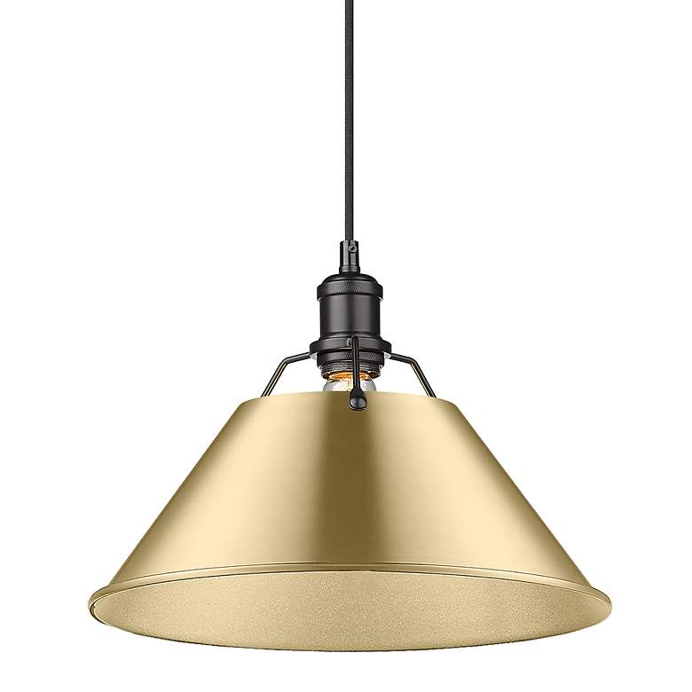 Image 3 Orwell 14"W Matte Black Champagne Bronze Pendant Light more views