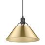 3_Orwell 14"W Matte Black Champagne Bronze Pendant Light more views