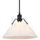 Orwell 14"W Matte Black Pendant Light with Opal Glass Shade
