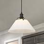 1_Orwell 14"W Matte Black Pendant Light with Opal Glass Shade