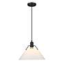 3_Orwell 14"W Matte Black Pendant Light with Opal Glass Shade more views