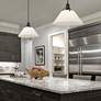 5_Orwell 14"W Matte Black Pendant Light with Opal Glass Shade more views