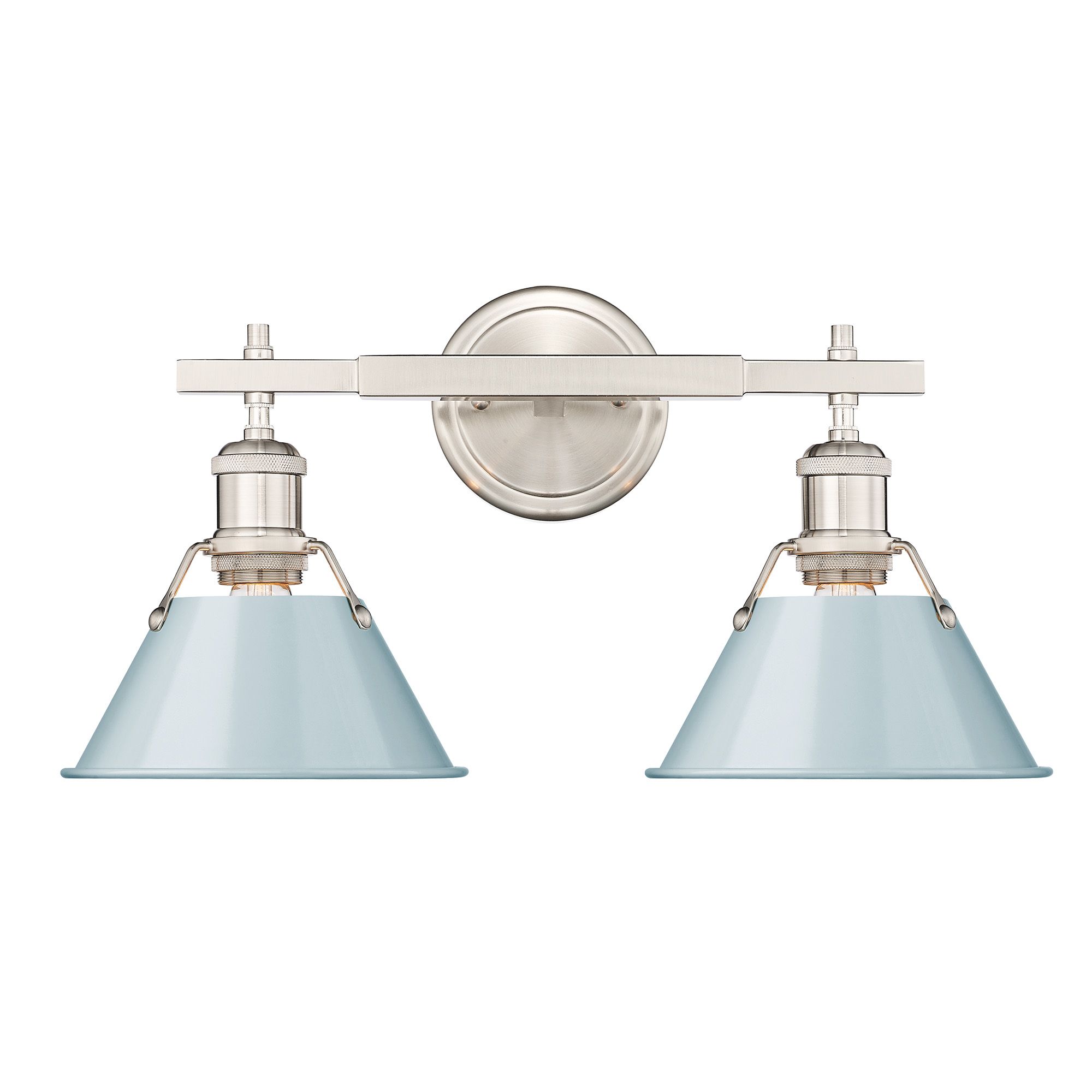 Image 2 Orwell 18.25" Wide 2-Light Pewter Vanity Light with Seafoam Shade more views