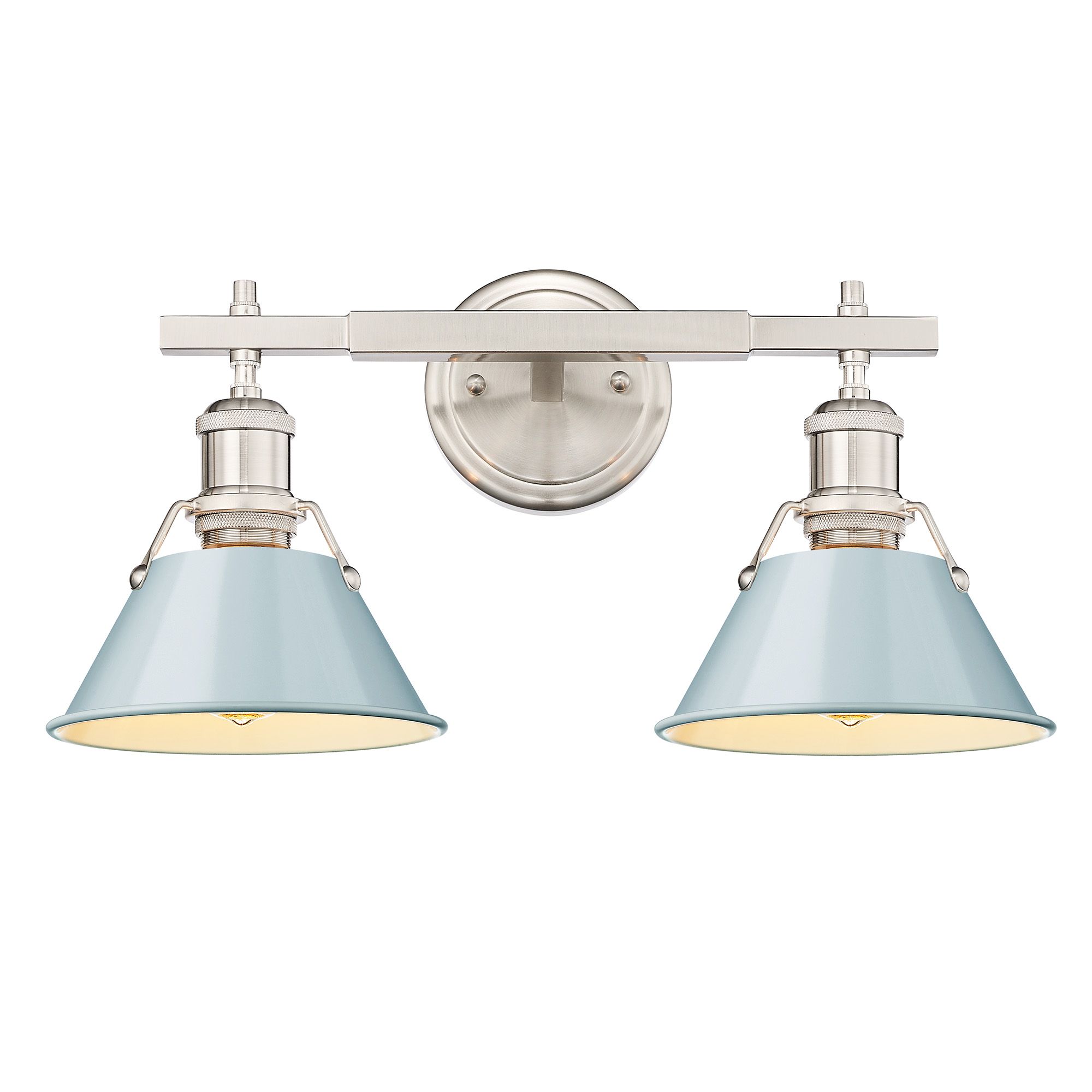 Image 3 Orwell 18.25" Wide 2-Light Pewter Vanity Light with Seafoam Shade more views