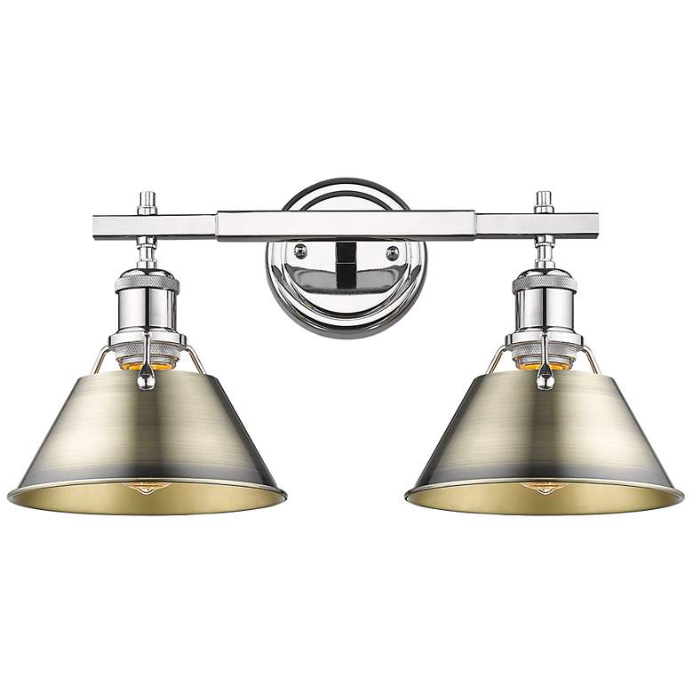 Image 1 Orwell 18 1/4" Wide 2-Light Vanity Light in Chrome with Aged Brass