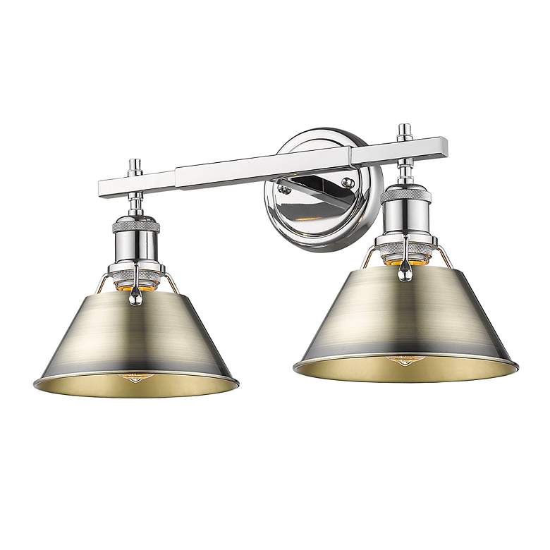 Image 3 Orwell 18 1/4" Wide 2-Light Vanity Light in Chrome with Aged Brass more views