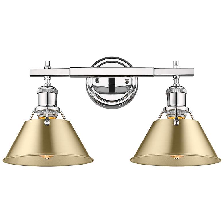 Image 1 Orwell 18 1/4" Wide 2-Light Vanity Light in Chrome with Champagne Bron