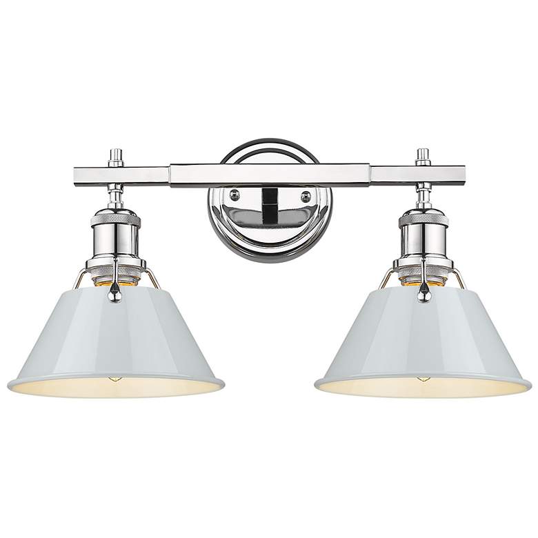 Image 1 Orwell 18 1/4" Wide 2-Light Vanity Light in Chrome with Dusky Blue