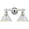 Orwell 18 1/4" Wide 2-Light Vanity Light in Chrome with Dusky Blue