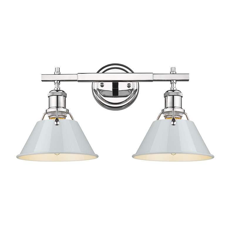 Image 2 Orwell 18 1/4" Wide 2-Light Vanity Light in Chrome with Dusky Blue more views