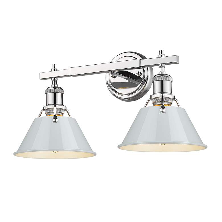 Image 3 Orwell 18 1/4" Wide 2-Light Vanity Light in Chrome with Dusky Blue more views