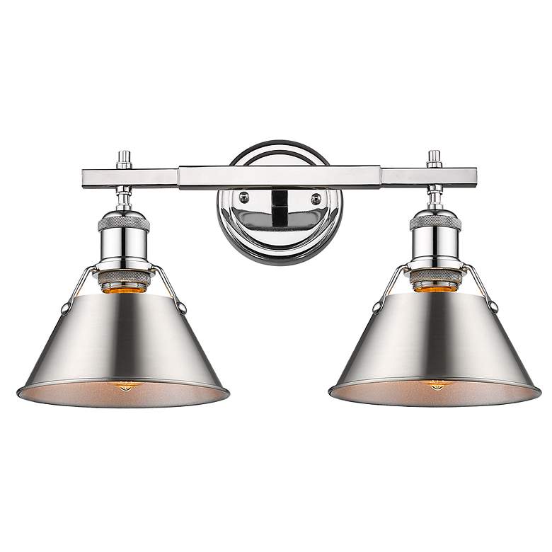 Image 2 Orwell 18 1/4" Wide 2-Light Vanity Light in Chrome with Pewter more views