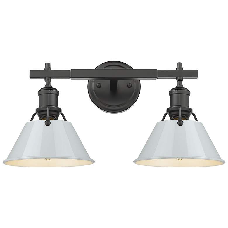Image 1 Orwell 18 1/4" Wide 2-Light Vanity Light in Matte Black with Dusky Blu