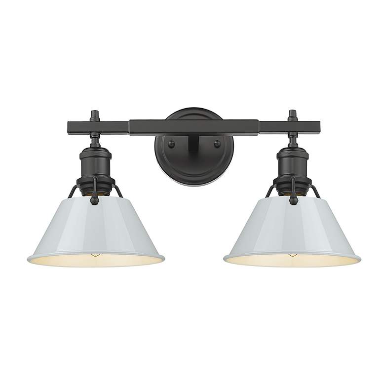 Image 2 Orwell 18 1/4" Wide 2-Light Vanity Light in Matte Black with Dusky Blu more views