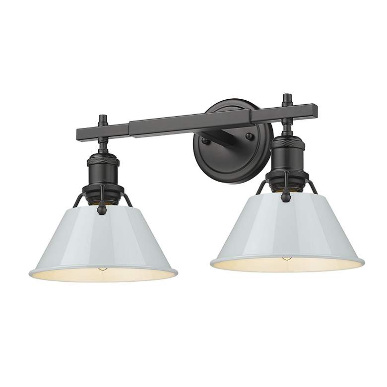 Image 3 Orwell 18 1/4" Wide 2-Light Vanity Light in Matte Black with Dusky Blu more views