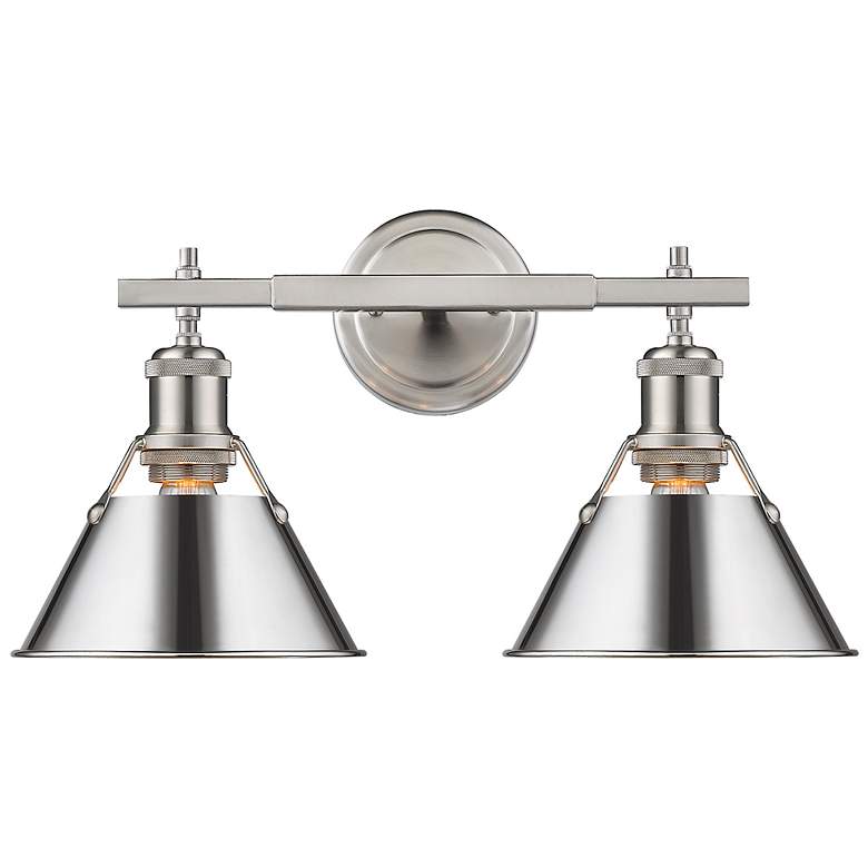 Image 1 Orwell 18 1/4" Wide 2-Light Vanity Light in Pewter with Chrome