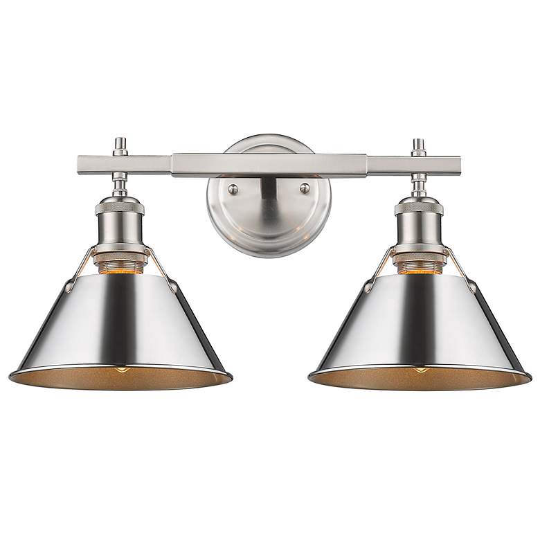 Image 2 Orwell 18 1/4" Wide 2-Light Vanity Light in Pewter with Chrome more views