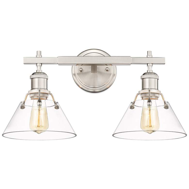 Image 1 Orwell 18 1/4" Wide 2-Light Vanity Light in Pewter with Clear Glass