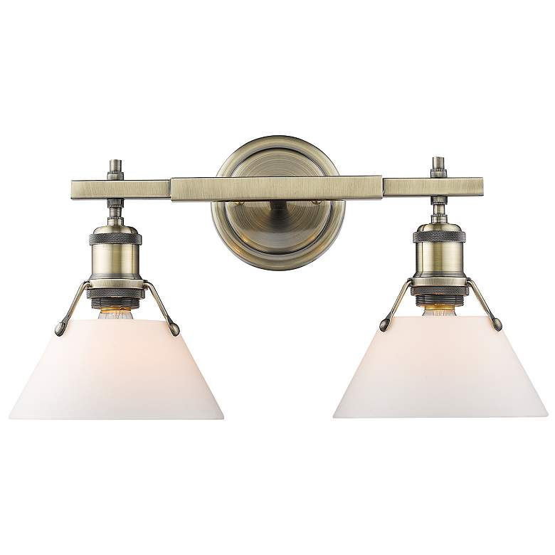 Image 1 Orwell 18 1/4 inch Wide Aged Brass 2-Light Bath Light with Aged Brass