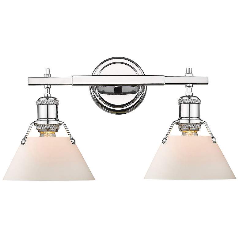 Image 1 Orwell 18 1/4 inch Wide Chrome 2-Light Bath Light with Opal Glass