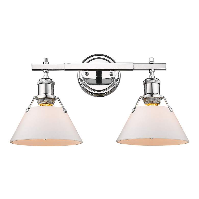 Image 2 Orwell 18 1/4 inch Wide Chrome 2-Light Bath Light with Opal Glass more views