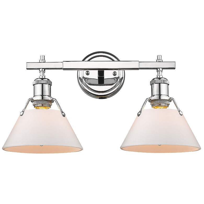 Image 3 Orwell 18 1/4 inch Wide Chrome 2-Light Bath Light with Opal Glass more views