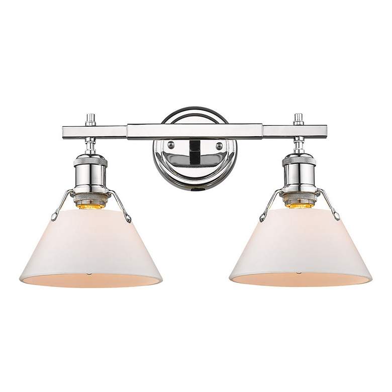 Image 3 Orwell 18 1/4 inch Wide Chrome 2-Light Bath Light with Opal Glass more views