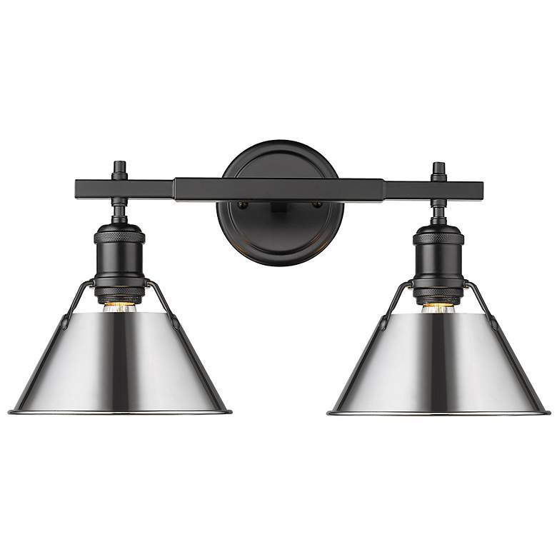 Image 1 Orwell 18 1/4" Wide Matte Black 2-Light Bath Light with Chrome