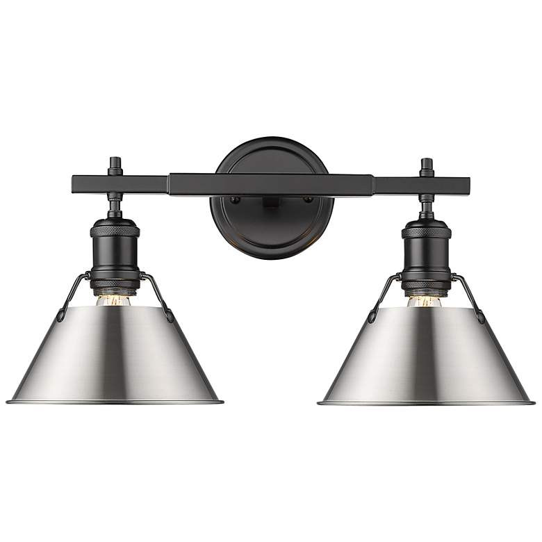 Image 1 Orwell 18 1/4" Wide Matte Black 2-Light Bath Light with Pewter