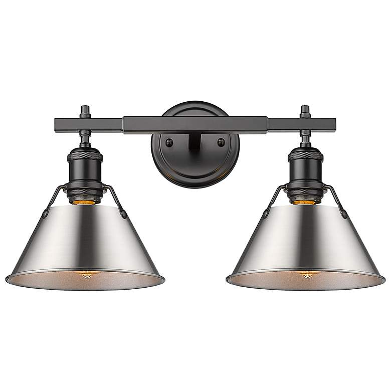 Image 3 Orwell 18 1/4" Wide Matte Black 2-Light Bath Light with Pewter more views