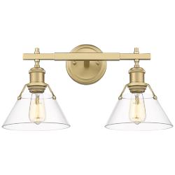 Orwell 18 1/4&quot;Brushed Champagne Bronze 2-Light Bath Light with Clear G