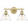 Orwell 18 1/4"Brushed Champagne Bronze 2-Light Bath Light with Clear G