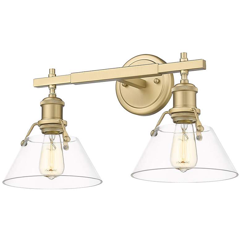 Image 4 Orwell 18 1/4 inchBrushed Champagne Bronze 2-Light Bath Light with Clear G more views