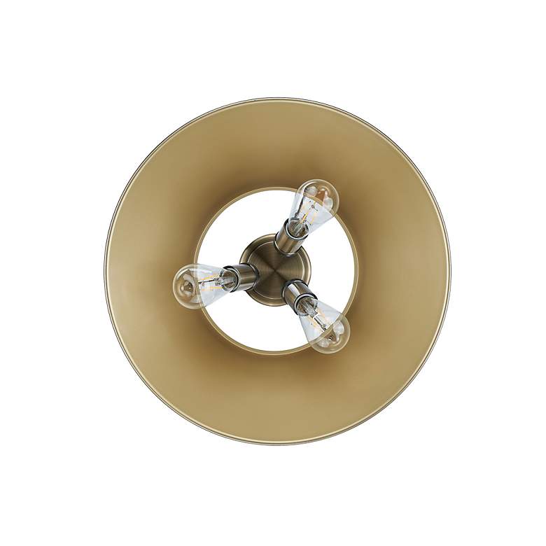 Image 3 Orwell 18 3/4" Wide 3-Light Flush Mount in Aged Brass with Champagne B more views