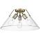 Orwell 18 3/4" Wide 3-Light Flush Mount in Aged Brass with Clear Glass