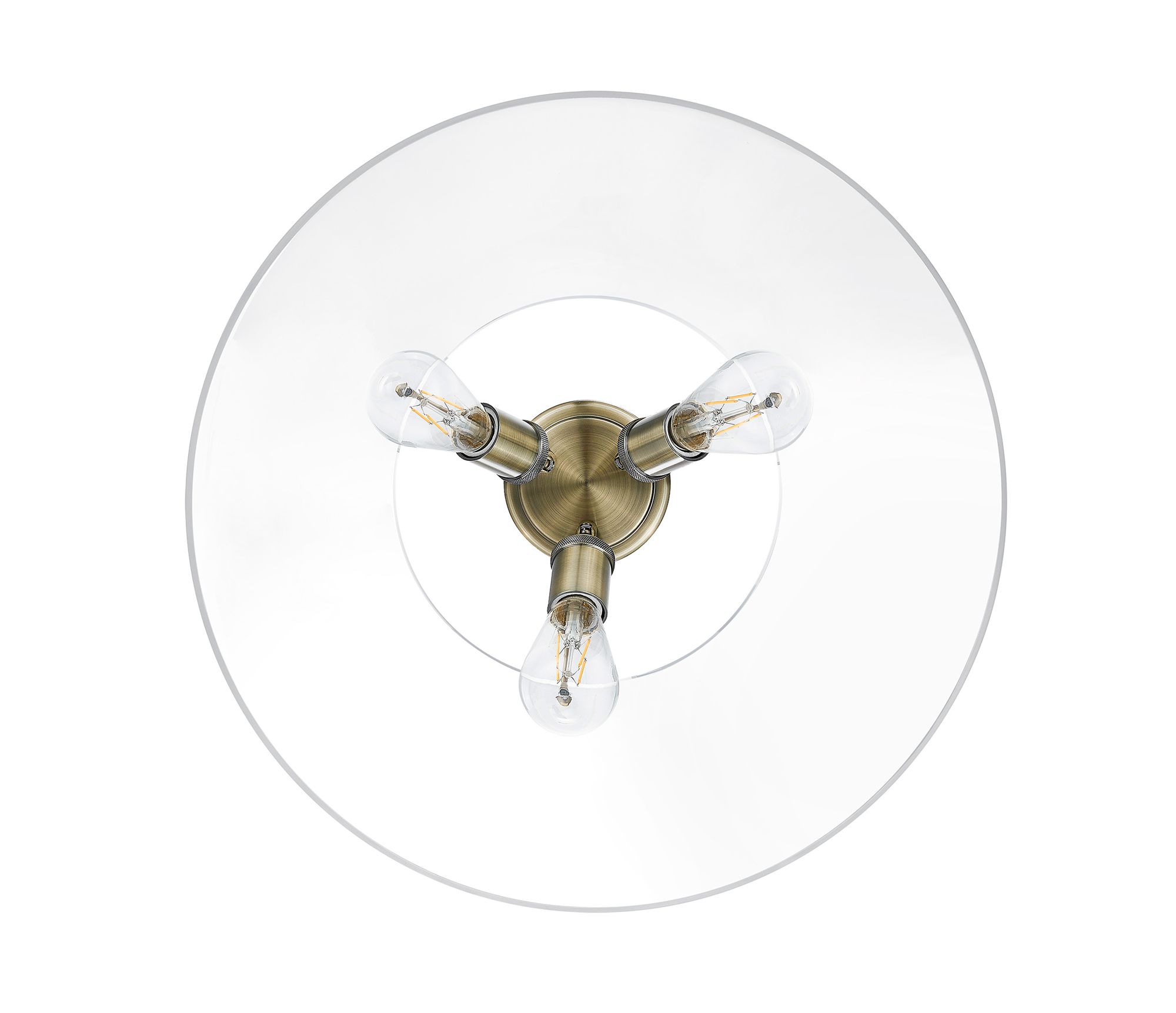 Image 3 Orwell 18 3/4" Wide 3-Light Flush Mount in Aged Brass with Clear Glass more views