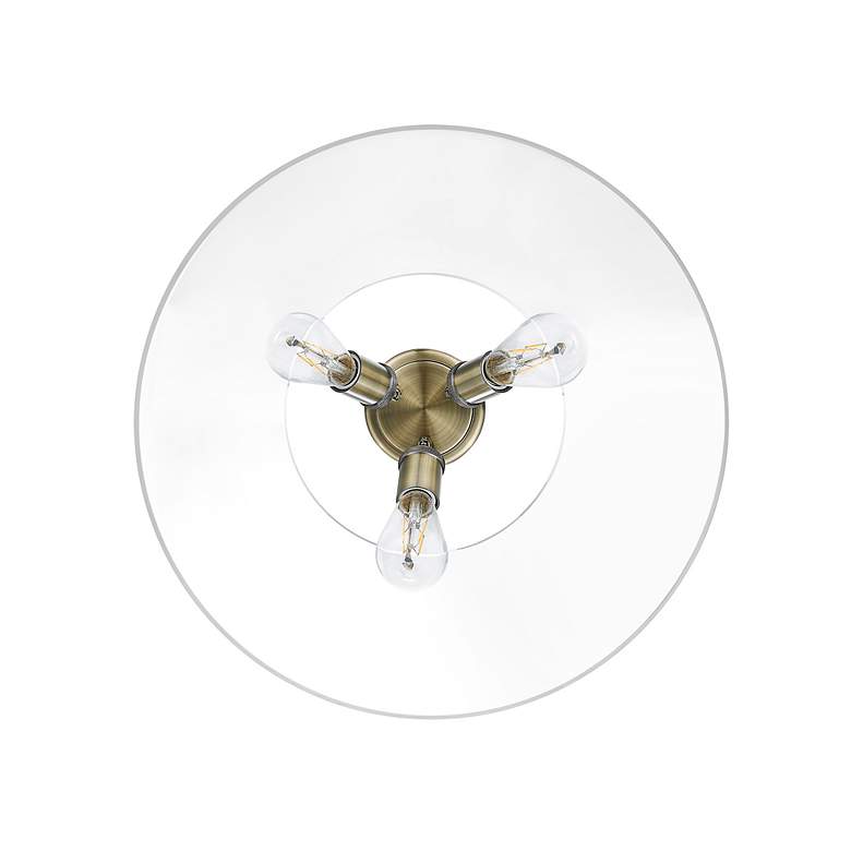Image 3 Orwell 18 3/4" Wide 3-Light Flush Mount in Aged Brass with Clear Glass more views