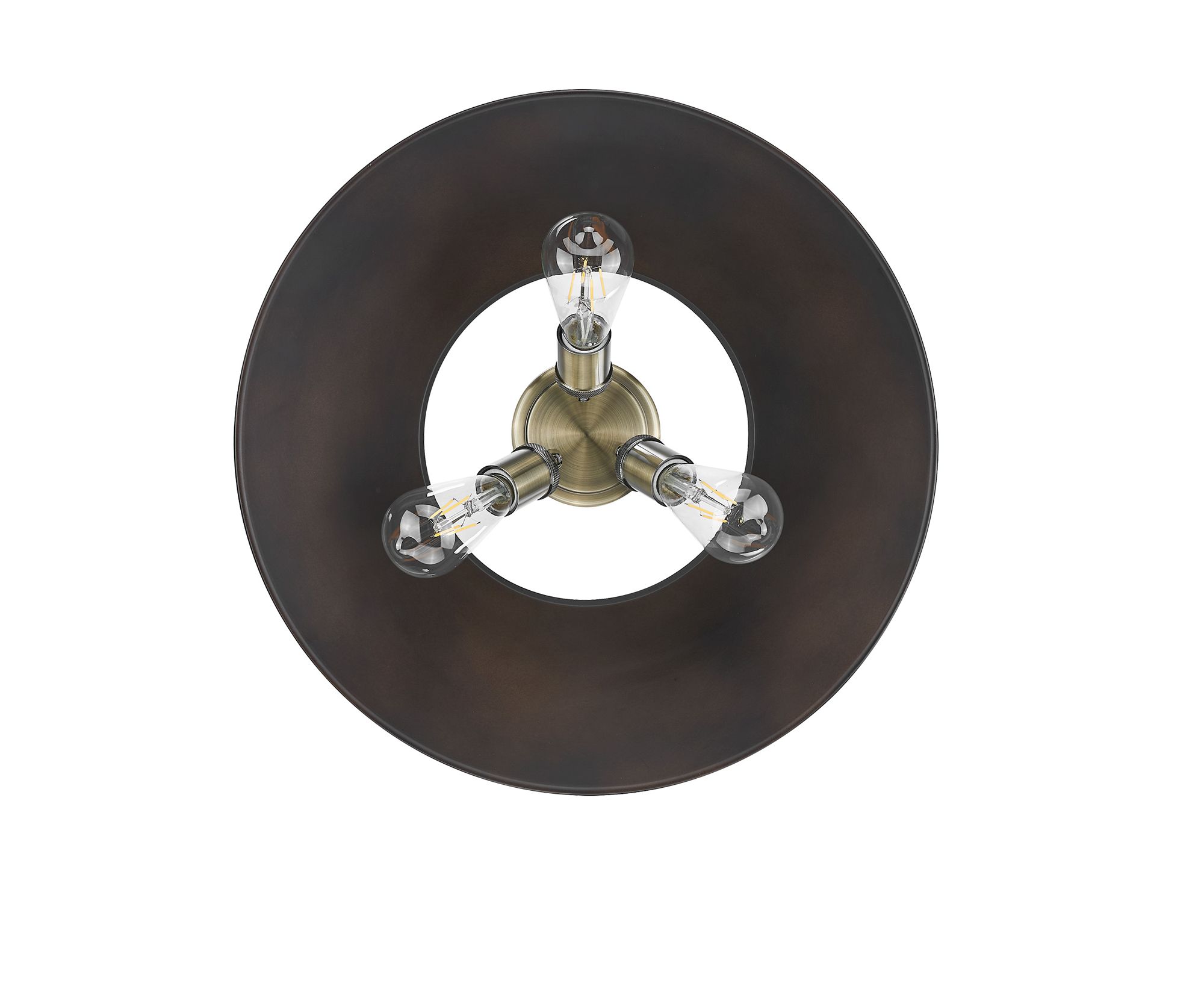 Image 3 Orwell 18 3/4" Wide 3-Light Flush Mount in Aged Brass with Rubbed Bron more views