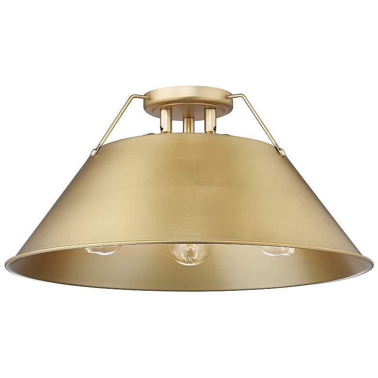 Image 1 Orwell 18 3/4" Wide 3-Light Flush Mount in Brushed Champagne Bronze