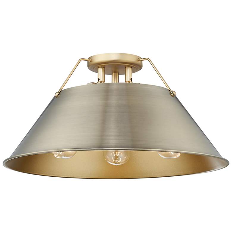 Image 1 Orwell 18 3/4" Wide 3-Light Flush Mount in Champagne Bronze with Aged