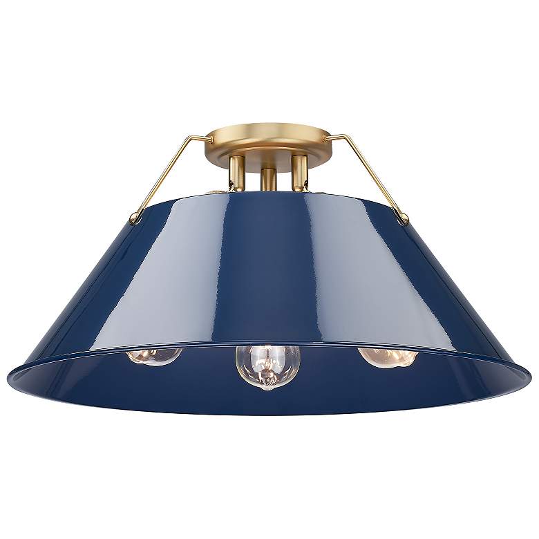 Image 1 Orwell 18 3/4" Wide 3-Light Flush Mount in Champagne Bronze with Matte