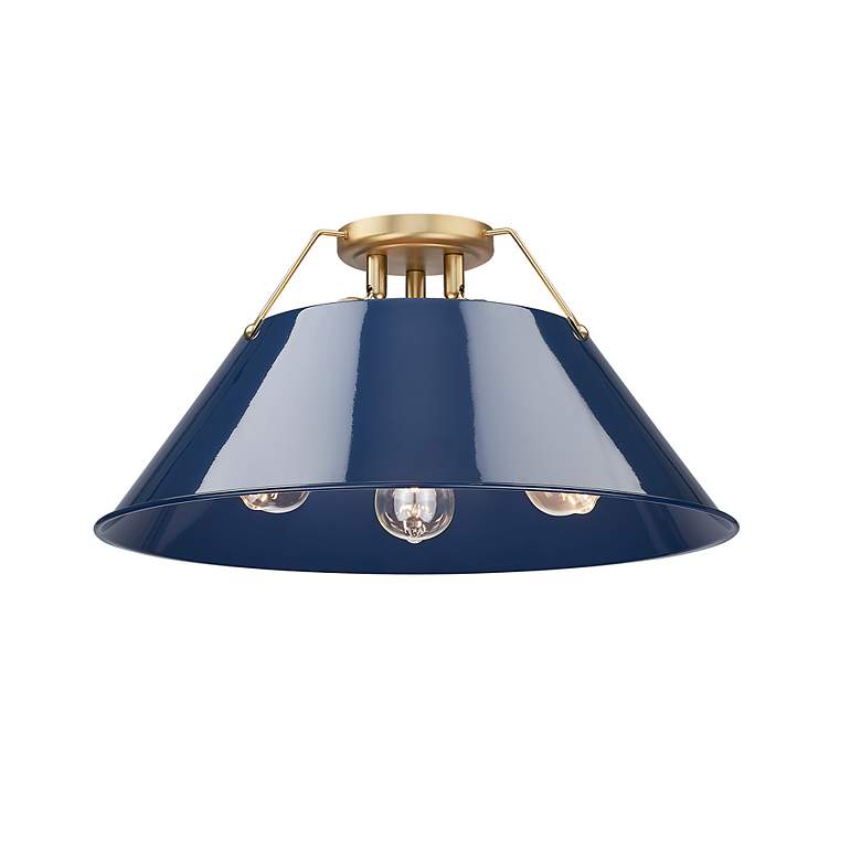 Image 2 Orwell 18 3/4" Wide 3-Light Flush Mount in Champagne Bronze with Matte more views