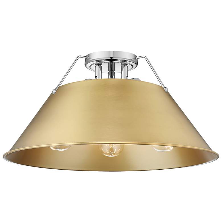 Image 1 Orwell 18 3/4" Wide 3-Light Flush Mount in Chrome with Champagne Bronz